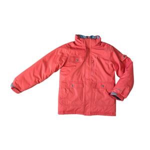 L.L.Bean Snow Insulated Jacket Boys M 10-12 Orange Primaloft Outdoors Thermal